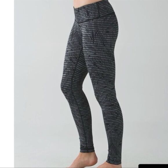 Lululemon Wunder Under Pant Full-On Luon Stripe Play Slate Black 4 - Picture 1 of 8